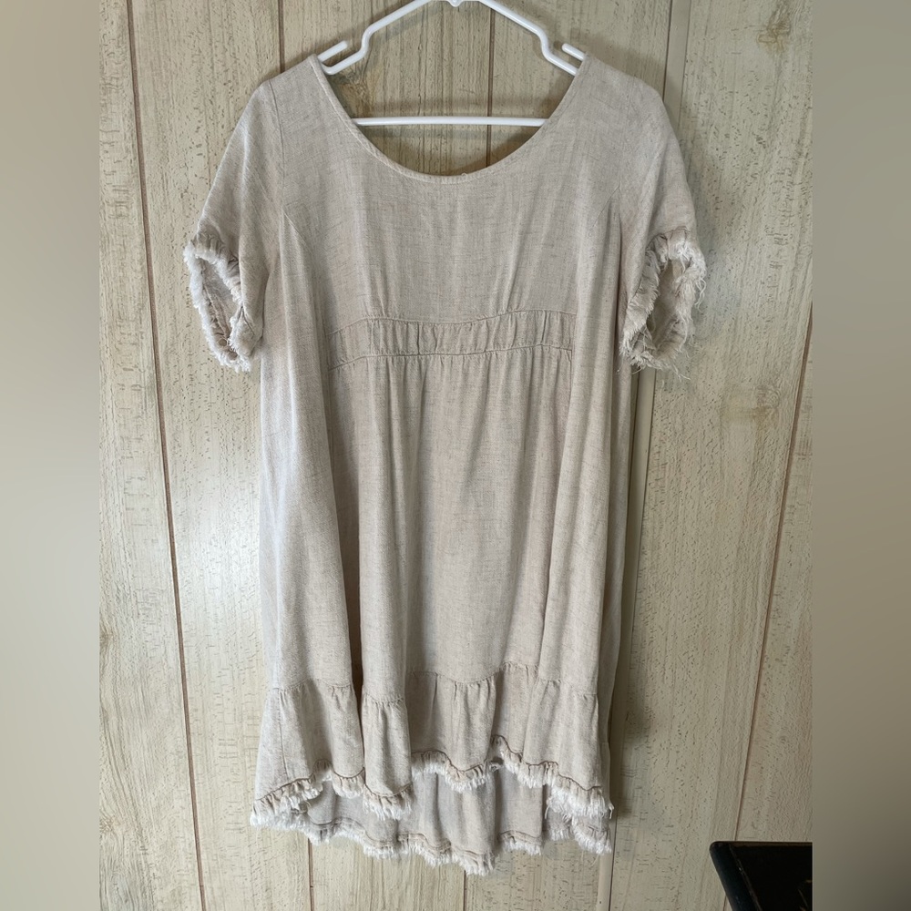 Umgee Oatmeal BabyDoll Dress